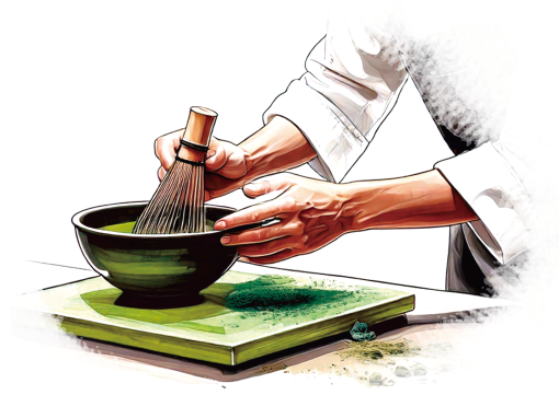 注文ごとに点てるお抹茶