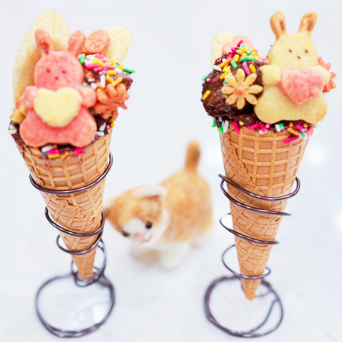 シュガーコーンでチョコバナナ